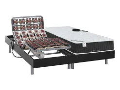 Cama Elétrica Articulada Terminais E Colchão De Molas Ensacadas E Memória De Forma - Motores Okin - Preto - 2X90X200 Cm - Phanes Da Dreamea