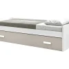 Cama Gaveta - 105 Cm 54X190X113Cm - Branco-Cappuccino