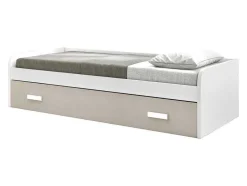 Cama Gaveta - 105 Cm 54X190X113Cm - Branco-Cappuccino