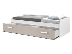 Cama Gaveta - 105 Cm 54X190X113Cm - Branco-Cappuccino
