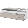 Cama Gaveta - 90 Cm 54X190X98Cm - Branco-Cappuccino