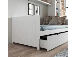 Cama Gaveta Lacada Branca Com Gavetas