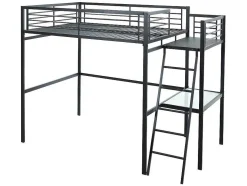 Cama Mezzanine Com Plataforma De Secretária 140X190 Cm Antracite - Casual Ii