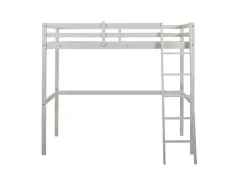 Cama Mezzanine 90X190 Cm Em Pinho Macico Esbranquicado - Gedeon