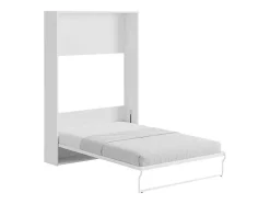Cama Rebatível 140X200 Cm Abertura Vertical Manual Branco E Cinza - Malina Ii