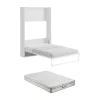 Cama Rebatível 140 X 200 Cm, Abertura Vertical Manual, Branco E Cinza + Colchão - Malina Ii