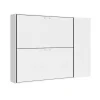 Cama Retratil Beliche Solteiro Horizontal Kando Com Colchões Composicao H Cinza Branca