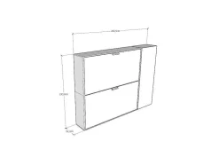 Cama Retratil Beliche Solteiro Horizontal Kando Com Colchões Composicao H Cinza Branca
