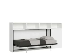 Cama Retratil Solteiro Horizontal Kando Composicao A Cinza Branca