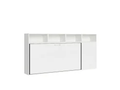 Cama Retratil Solteiro Horizontal Kando Com Colchão Composicao A Cinza Branca