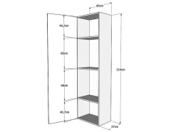 Cama Retratil 160 Vertical Kentaro Com Armário Coluna Nogueira