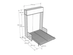 Cama Retratil 160 Vertical Kentaro Sofá Com Armário Suspenso Cinza Branca - Alessia 20