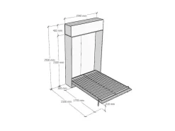 Cama Retratil 140 Vertical Kentaro Com Armário Suspenso Nogueira