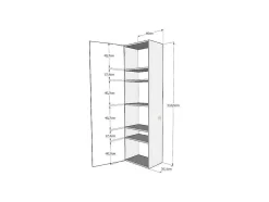 Cama Retratil 160 Vertical Kentaro Sofá Com Armário Coluna E Armários Suspensos Cinza Branca - Alessia 20