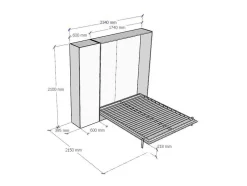Cama Retratil 160 Vertical Kentaro Com Armário Coluna Carvalho Natural