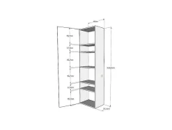 Cama Retratil 160 Vertical Kentaro Com Armário Coluna E Armários Suspensos Nogueira