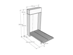 Cama Retratil 120 Vertical Kentaro Com Armário Suspenso Nogueira
