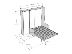 Cama Retratil 160 Vertical Kentaro Sofá Com Armário Coluna Nogueira - Alessia 20