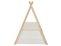 Cama Tenda De 90X190 Cm Em Pinho Cor Branco E Natural - Sioux