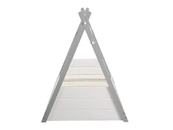 Cama Tenda De 90X190 Cm Em Pinho Cor Branco E Cinza - Sioux