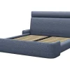 Cama 160 X 200 Cm Tecido Azul Matizado - Alodia