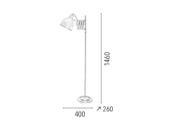 Candeeiro De Chao Talaro, Branco, 40X26X146 Cm, Epikasa