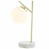 Candeeiro De Mesa Estilo Vintage Lullaby - Base Em Terrazzo - 23X15X38 Cm - Dourado