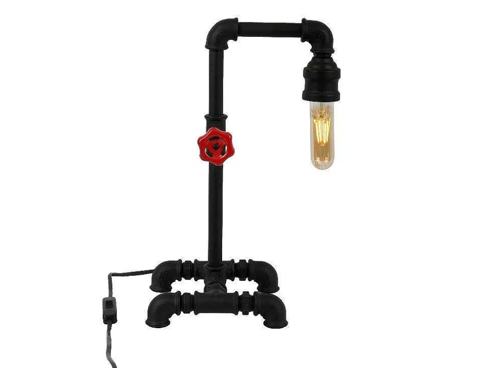 Candeeiro De Mesa Gorizia, Preto, Vermelho, 19 X 26 X 39 Cm, Epikasa