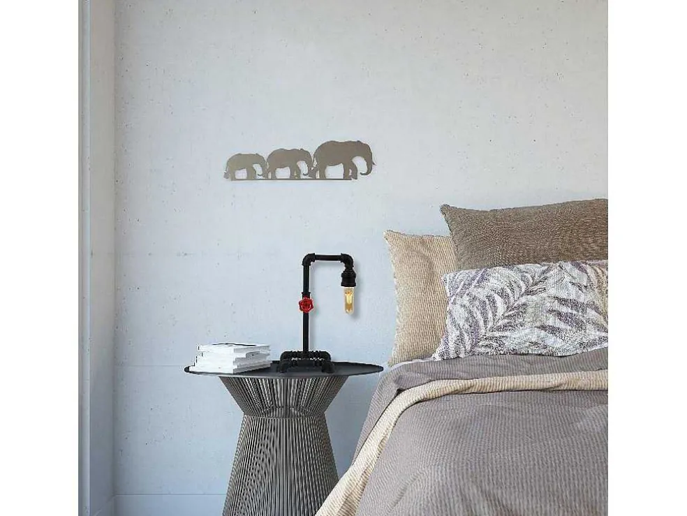 Candeeiro De Mesa Gorizia, Preto, Vermelho, 19 X 26 X 39 Cm, Epikasa