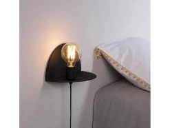 Candeeiro De Parede Taranto, Preto, 30 X 15 X 15 Cm, Epikasa