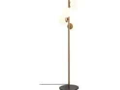 Candeeiro De Pe Em Metal E Vidro Com 4 Globos De A. 130 Cm Cor Dourado E Branco - Faze