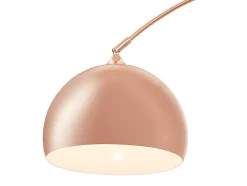Candeeiro De Pe Grande Em Arco Estilo Art Deco 140 X 35 X 180 Cm Em Metal E Marmore Cor Cobre - Ombrage