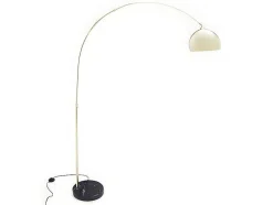 Candeeiro De Pe Grande Em Arco Estilo Art Deco 140 X 35 X 180 Cm Em Metal E Marmore Cor Dourado - Ombrage