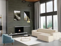 Candeeiro De Pe Grande Em Arco Estilo Art Deco 140 X 35 X 180 Cm Em Metal E Marmore Cor Dourado - Ombrage