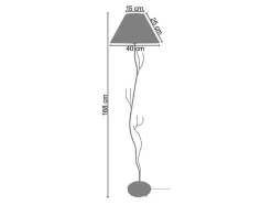 Candeeiro De Pe Tosel Belgica Vidro Certo Metal D30 X H173 Cm