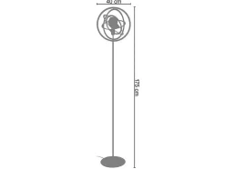 Candeeiro De Pe Tosel Descendite A Tecido Certo Branco D45 X H168 Cm