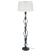 Candeeiro De Pe Tosel Hod B Tecido Certo Branco D40 X H153 Cm
