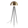 Candeeiro De Pe Tripe Metal A165 Cm Preto E Dourado - Batley