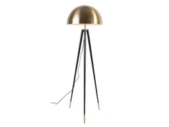 Candeeiro De Pe Tripe Metal A165 Cm Preto E Dourado - Batley