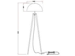 Candeeiro De Pe Tripe Metal A165 Cm Preto E Dourado - Batley