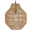 Candeeiro De Teto Abajur Em Corda De Fibra Vegetal Nidou - D.30 Cm X A. 120 Cm - Castanho