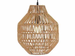 Candeeiro De Teto Abajur Em Corda De Fibra Vegetal Nidou - D.30 Cm X A. 120 Cm - Castanho