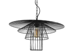 Candeeiro De Teto Armacao Borboleta D. 59 X A. 110 Cm Em Metal Preto - Machaon