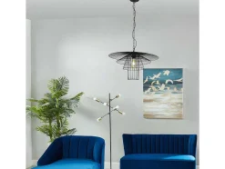 Candeeiro De Teto Armacao Borboleta D. 59 X A. 110 Cm Em Metal Preto - Machaon