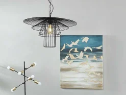 Candeeiro De Teto Armacao Borboleta D. 59 X A. 110 Cm Em Metal Preto - Machaon