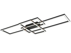 Candeeiro De Teto Design Led Em Aluminio E Metal C104 X L42 Cm Preto - Harlow