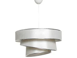 Candeeiro De Teto E Metal De D. 40 X A. 72 Cm Cor Bege E Prateado - Tairon