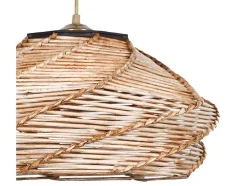 Candeeiro De Teto Em Madeira Entrancada De D. 36 X A. 65 Cm Cor Natural - Parial