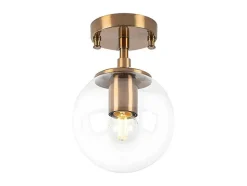 Candeeiro De Teto Em Metal Com Globo De D. 15 X A. 23 Cm Estilo Vintage - Barlati