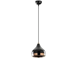 Candeeiro De Teto Em Metal De Altura Regulavel De D. 17 X A. 25/112 Cm Cor Preto E Acobreado - Yildo